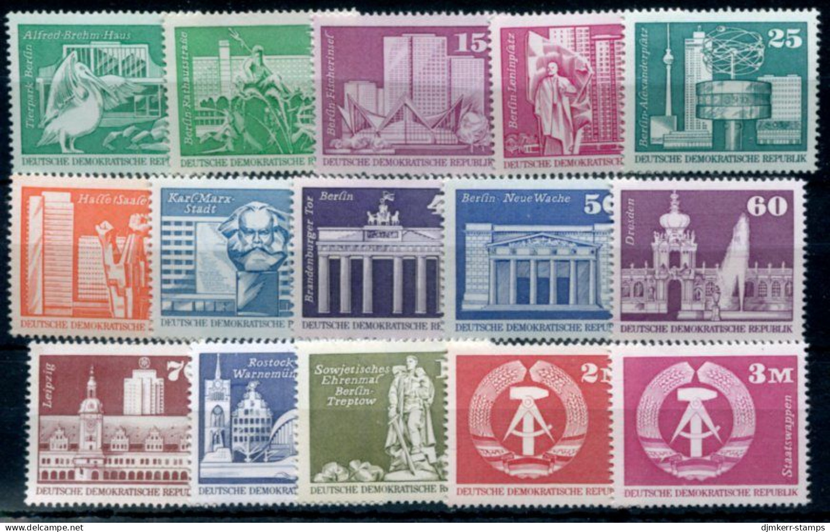DDR / E. GERMANY 1973-74 Buildings Definitives MNH / ** - Unused Stamps