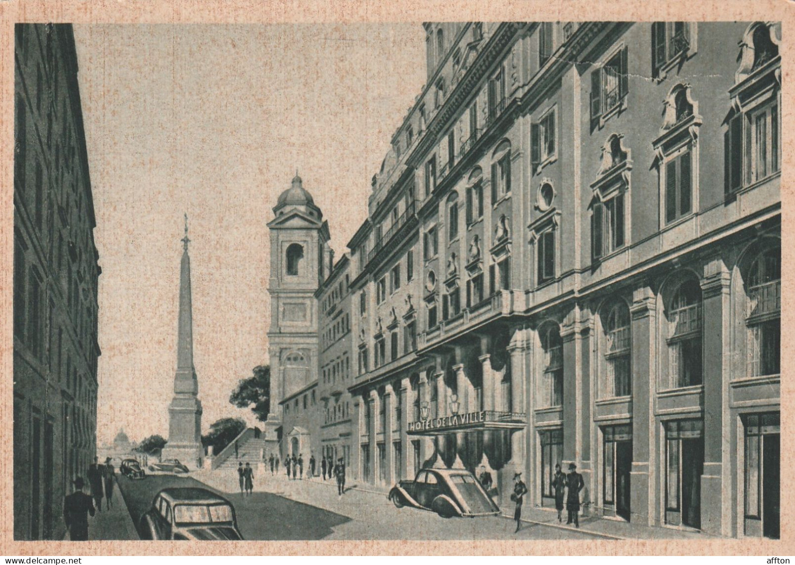 Rome Hotel De La Ville Italy Old Postcard - Cafes, Hotels & Restaurants