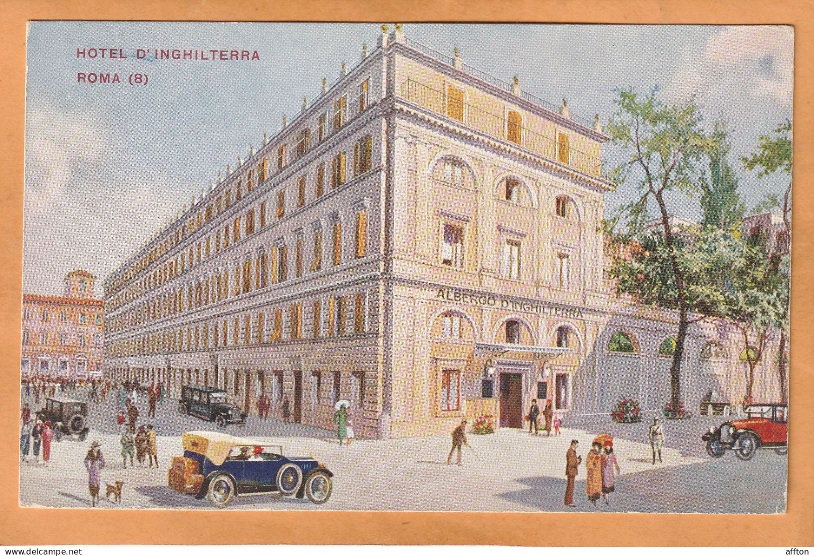 Rome Grand Hotel D Inghilterra Italy Old Postcard Mailed - Bars, Hotels & Restaurants