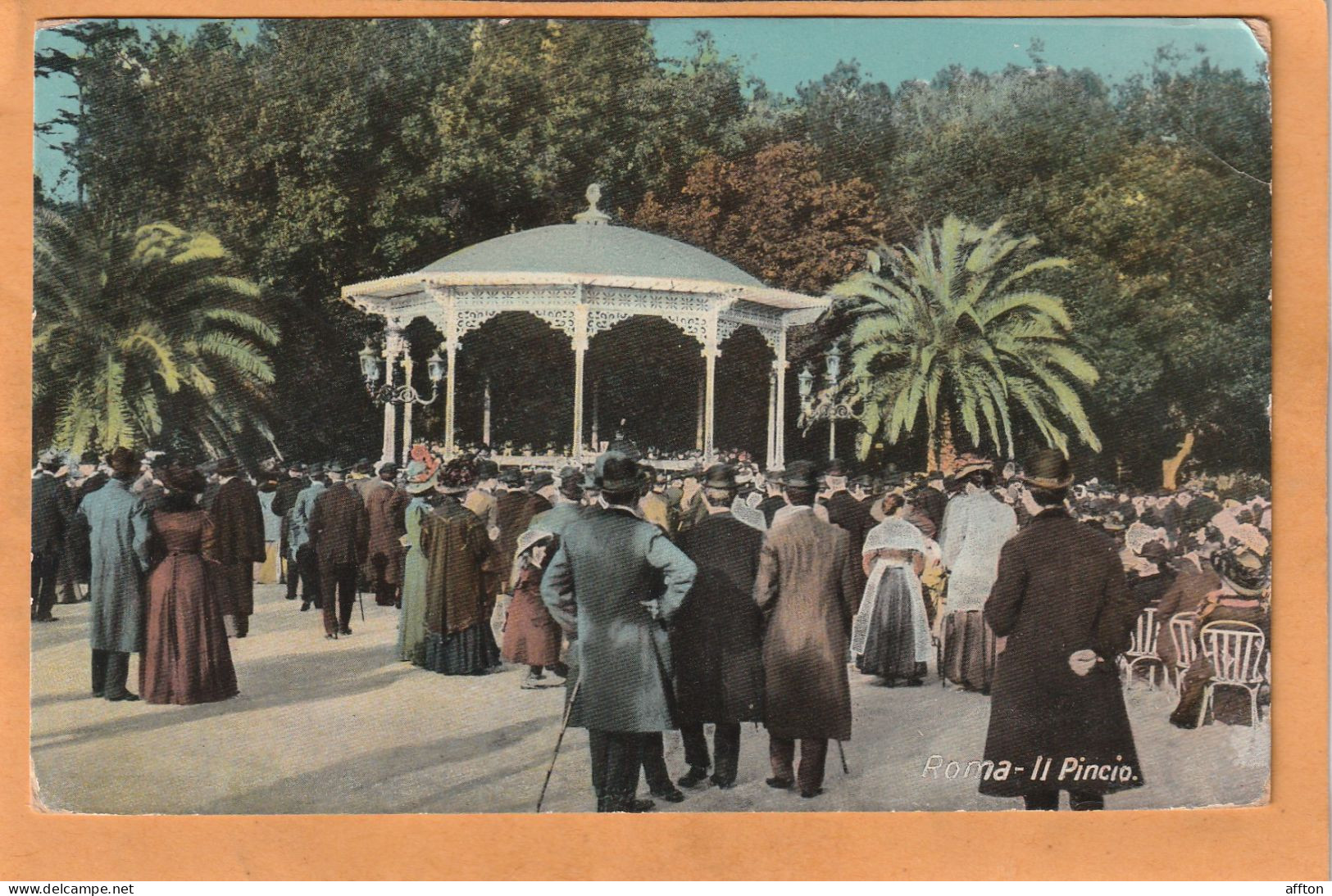 Rome Pincio Italy Old Postcard Mailed - Cafes, Hotels & Restaurants