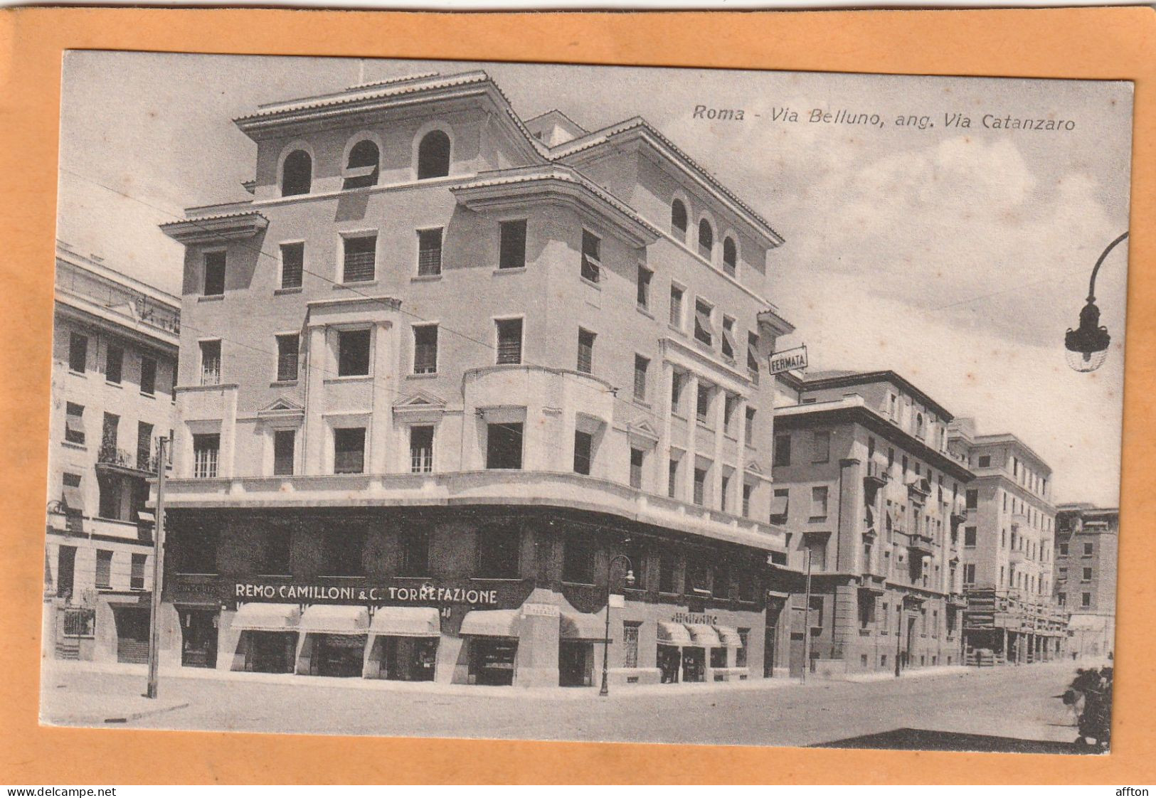 RomeVia Belluno Italy Old Postcard - Bars, Hotels & Restaurants
