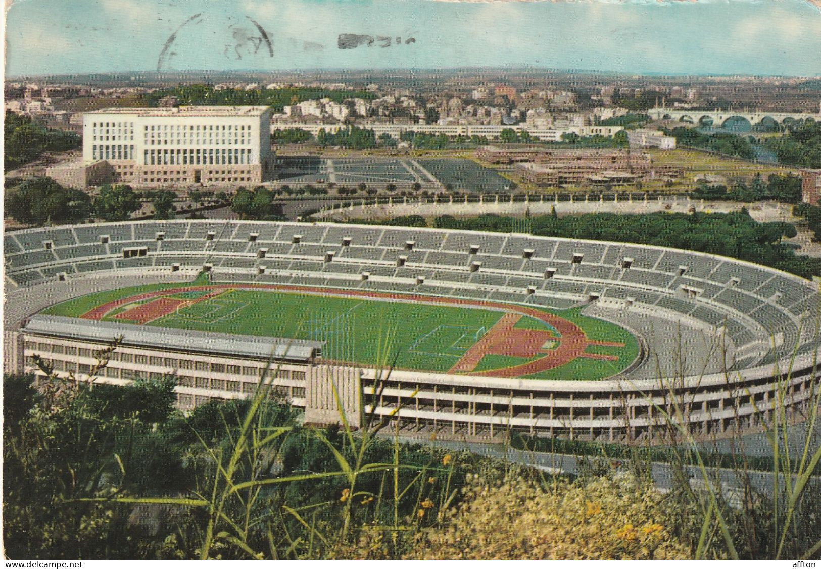 Rome Stadio Stadium Italy Old  Postcard Mailed - Cafes, Hotels & Restaurants