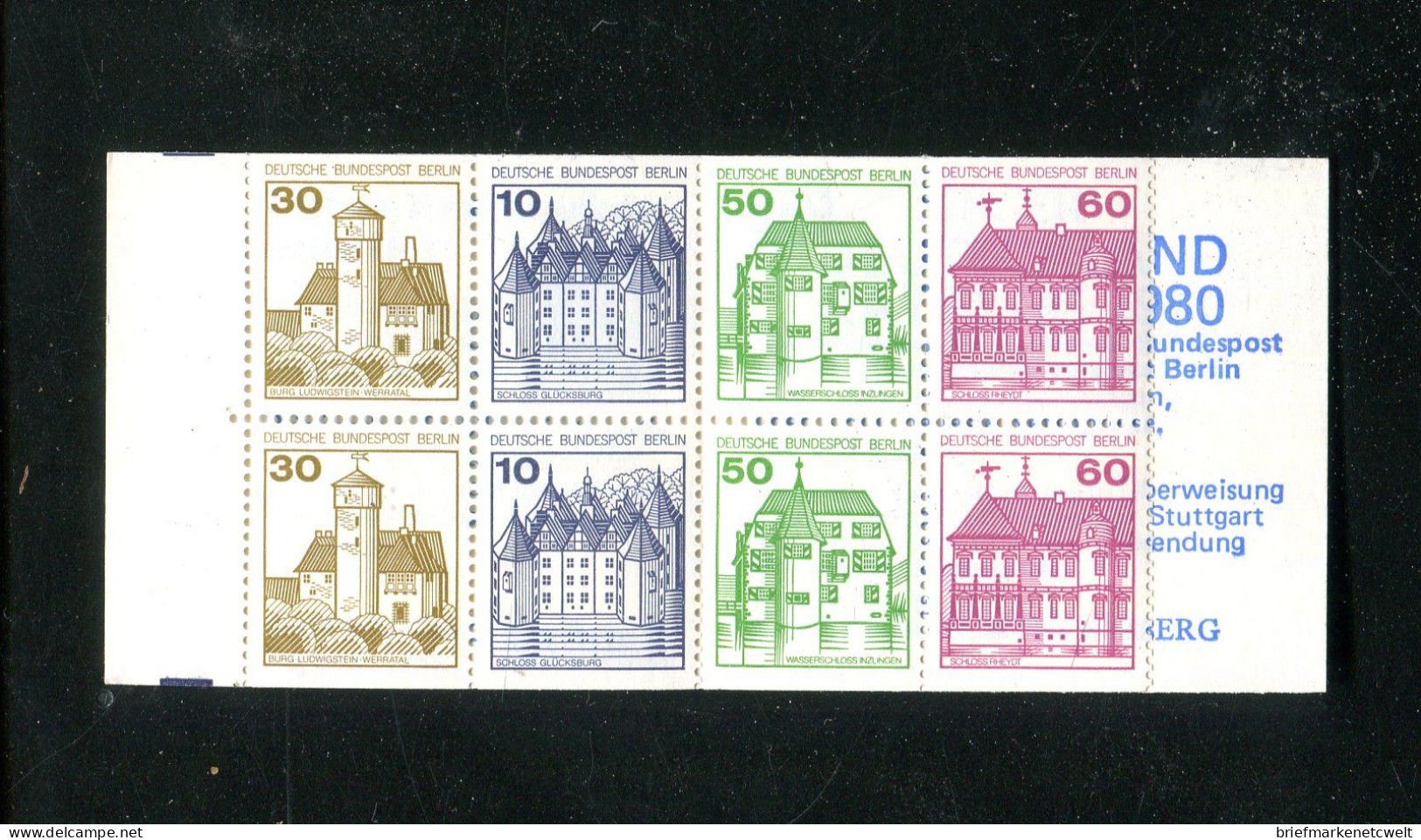 "BERLIN" 1980, Markenheftchen Mi. 12a OZ ** (13505) - Booklets