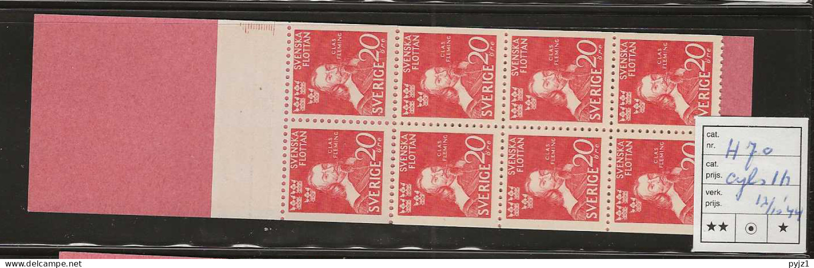 1944 MNH Sweden Booklet Facit H70 Postfris** - 1904-50