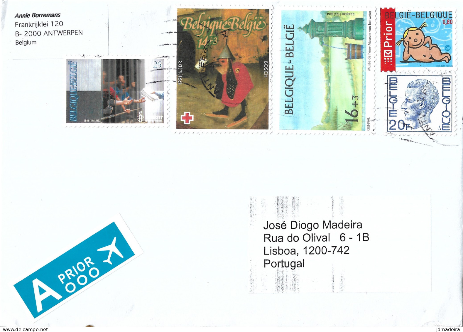 Belgique Cover To Portugal - Lettres & Documents