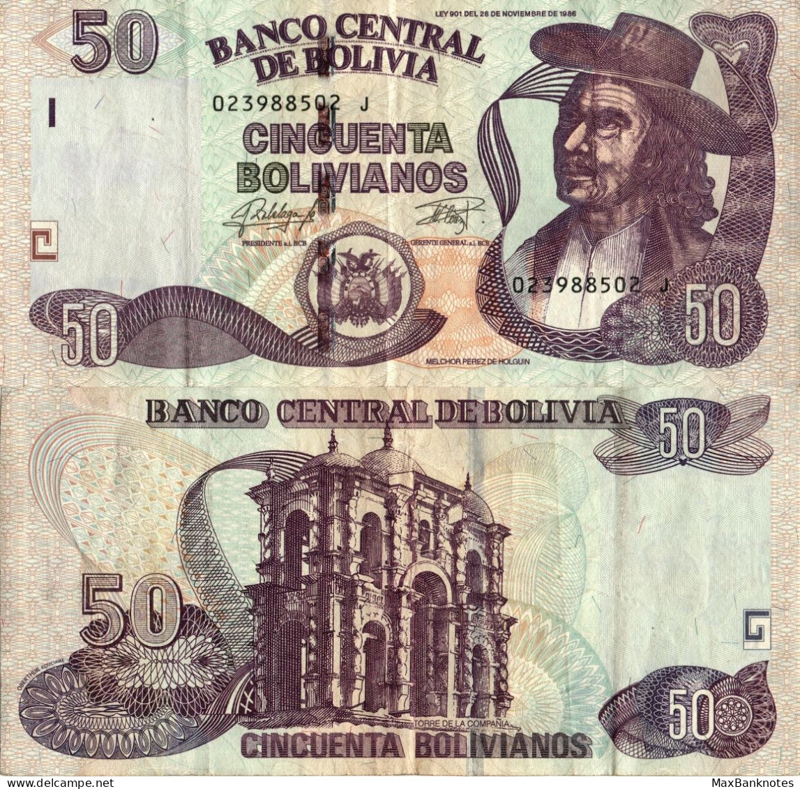 Bolivia / 50 Bolivianos / 2016 / P-245(a) / VF - Bolivie