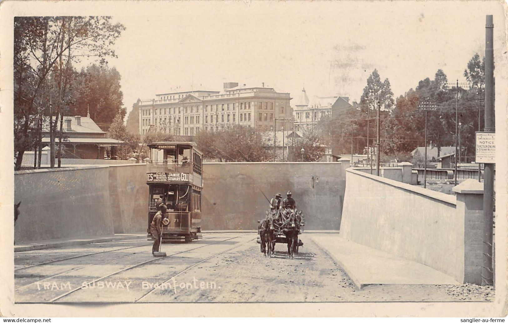 CPA AFRIQUE DU SUD CARTE PHOTO JOHANNESBURG TRAM SUBWAY / TRAMWAY PARKTOWN - Zuid-Afrika