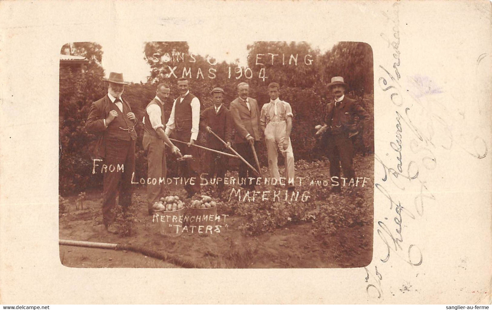 CPA AFRIQUE DU SUD CARTE PHOTO CAPE TOWN RAILWAY STOREKEEPER  LOCOMOTIVE 1904 - Südafrika