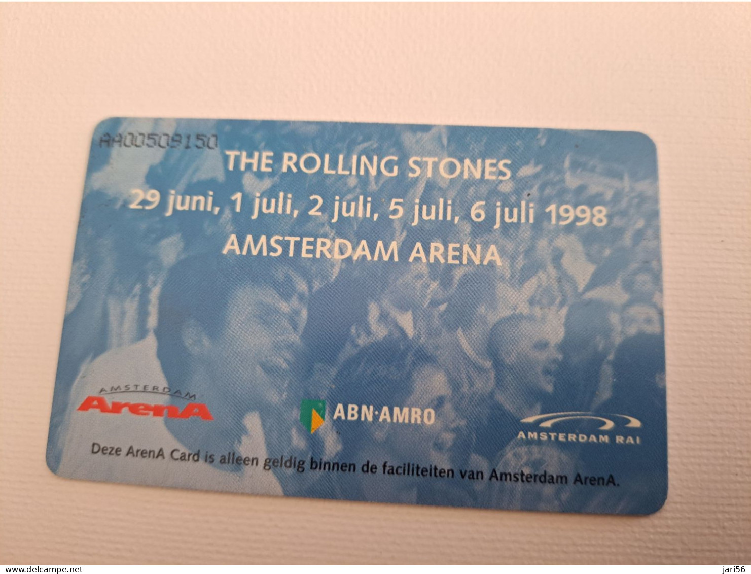 NETHERLANDS CHIPCARD / HFL 25,- ,- ARENA CARD /  ROLLING STONES  IN THE ARENA   - USED CARD  ** 13505** - öffentlich