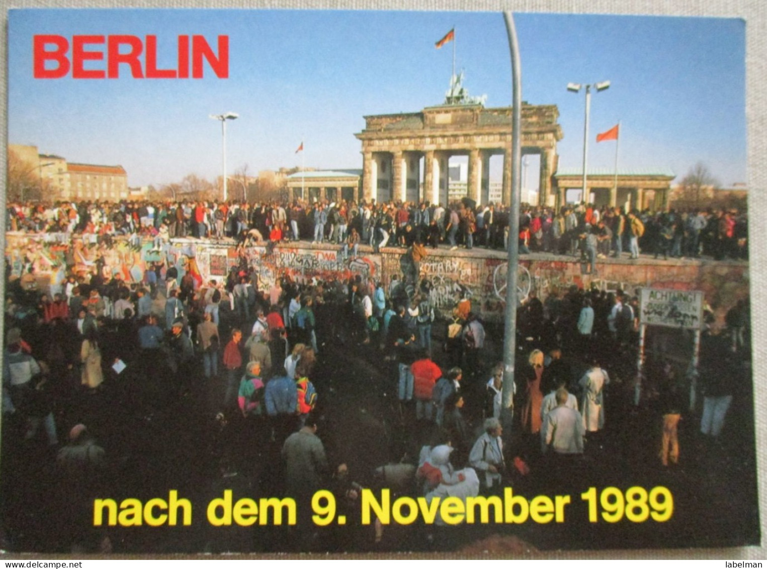 GERMANY DEUTSCHLAND BERLIN DDR WALL DOWN CARTOLINA POSTKARTE POSTCARD ANSICHTSKARTE CARTE POSTALE CARD PC AK CP - Langen