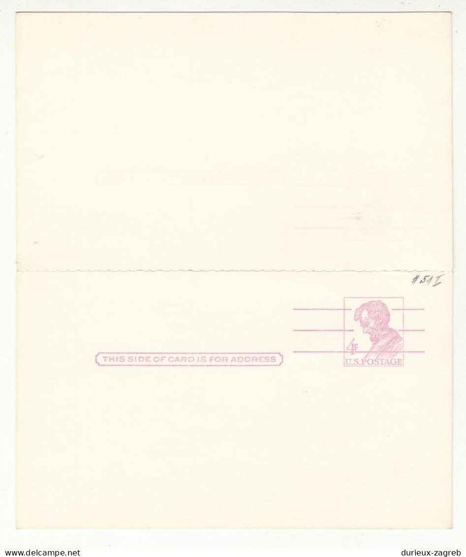 US 1962 Paid Reply Postal Card UY18 Not Posted 230601 - 1961-80