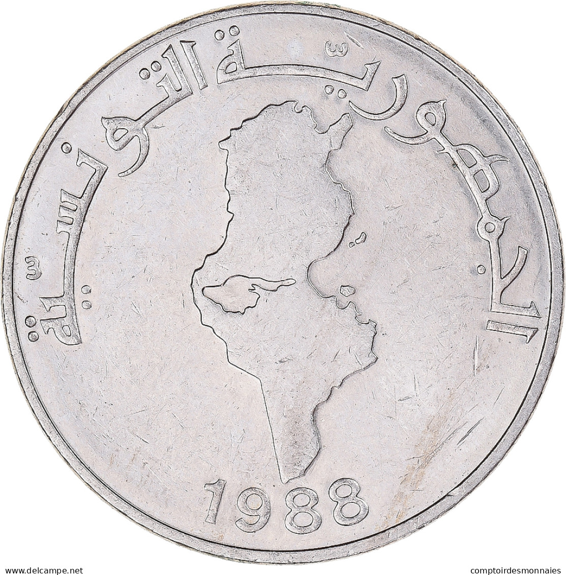 Monnaie, Tunisie, Dinar, 1988 - Tunesië