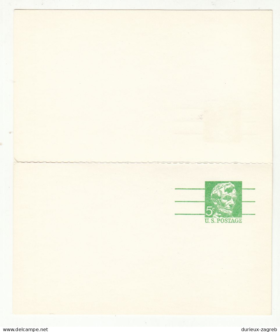 US 1968 Paid Reply Postal Card UY21 Not Posted 230601 - 1961-80
