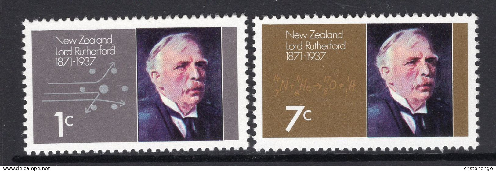 New Zealand 1971 Birth Centenary Of Lord Rutherford Set HM (SG 970-971) - Neufs