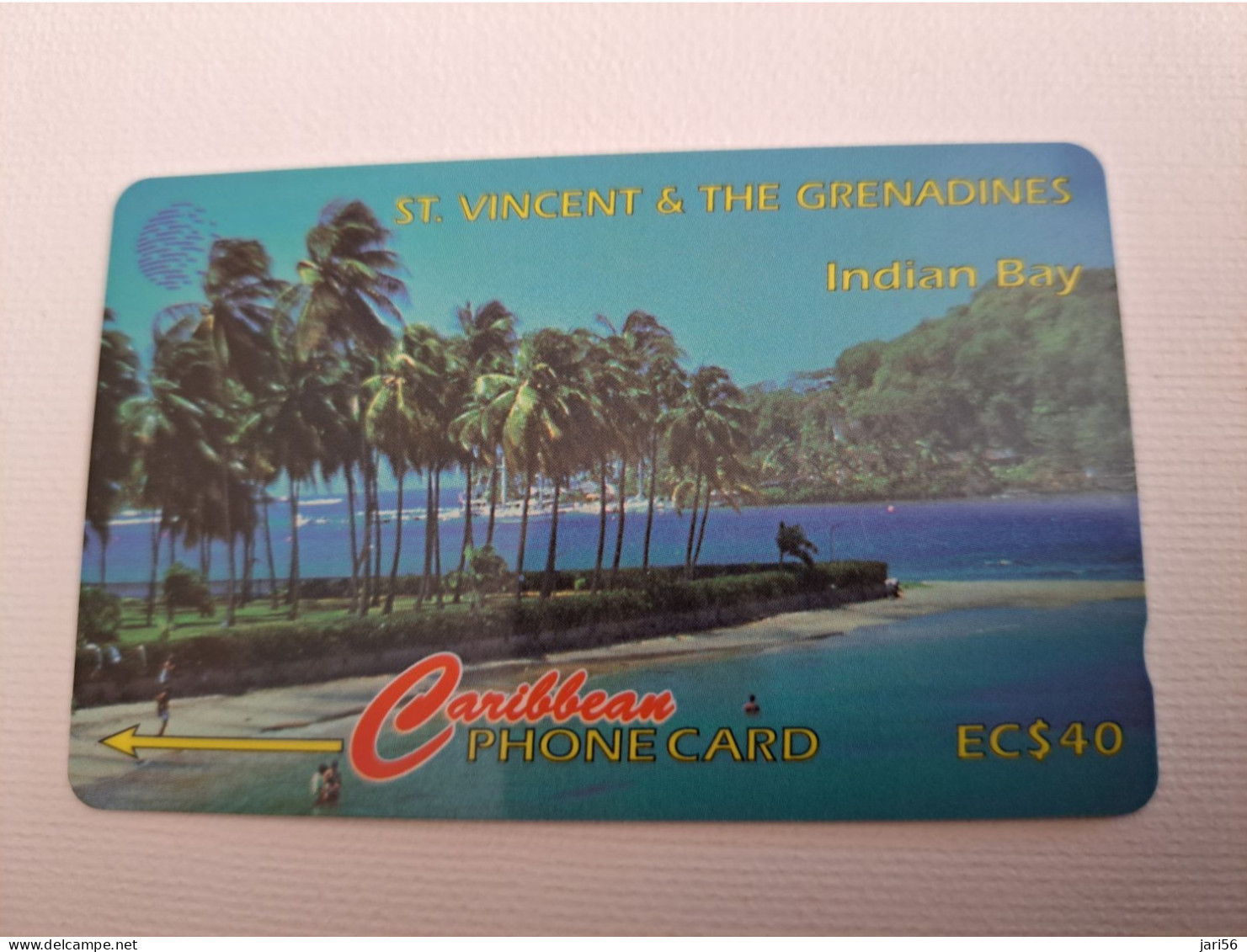 ST VINCENT & GRENADINES  GPT CARD   $ 40,- 142CSVA   INDIAN BAY            C&W    Fine Used  Card  **13521 ** - St. Vincent & Die Grenadinen