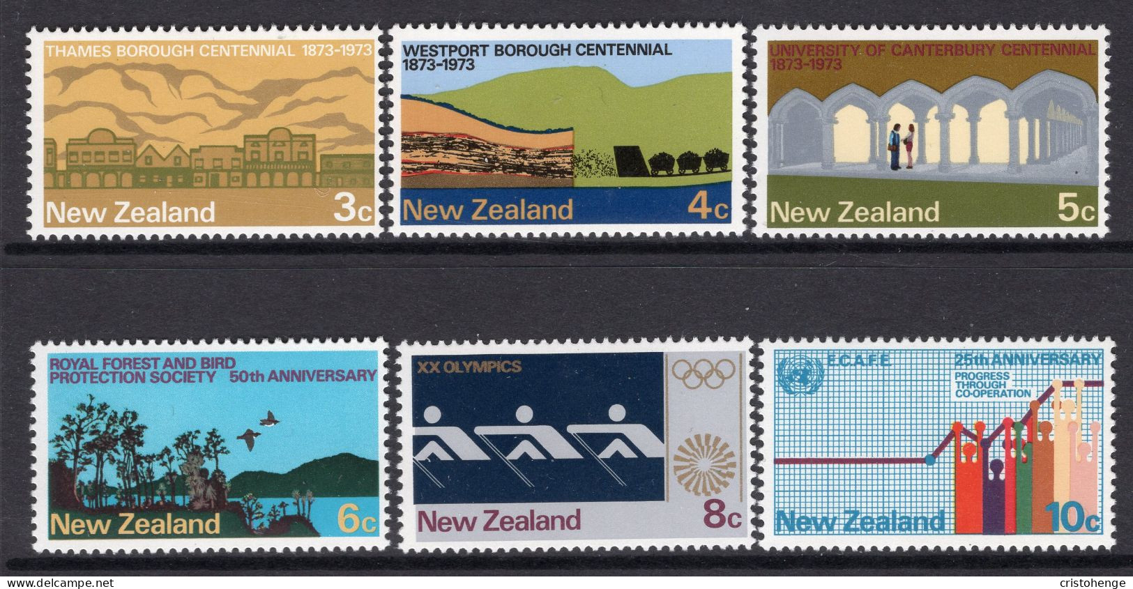 New Zealand 1973 Commemorations Set HM (SG 997-1002) - Neufs