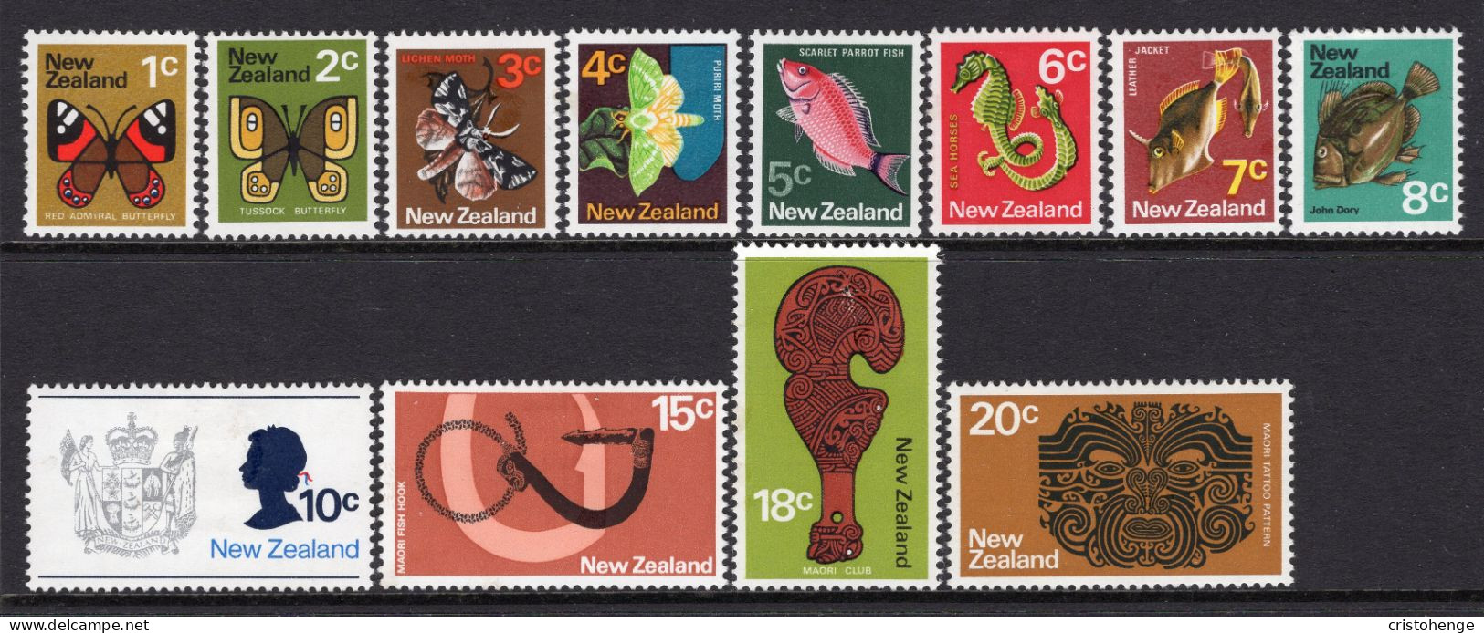 New Zealand 1973-76 Definitives - No Wmk. - Set HM (SG 1008-1020) - Neufs