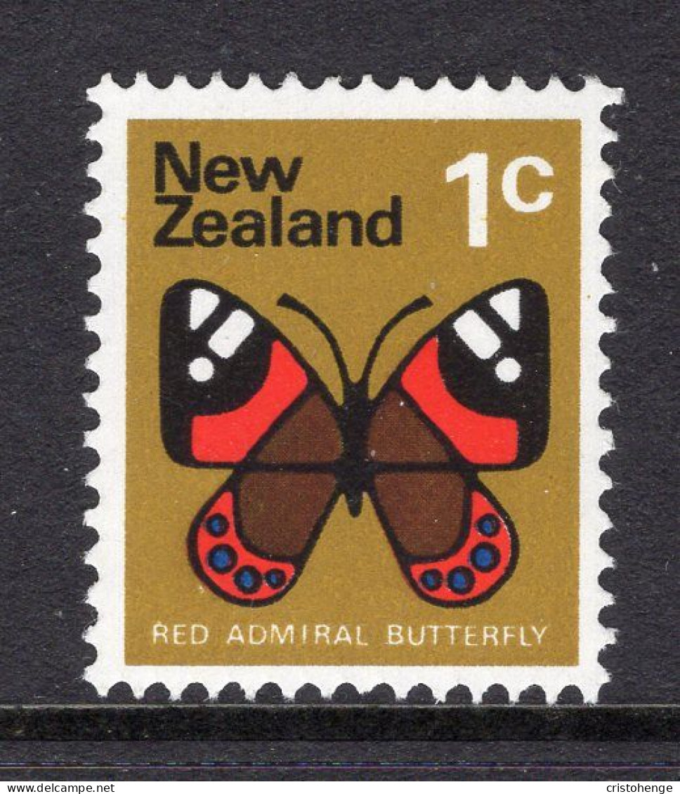 New Zealand 1973-76 Definitives - No Wmk. - 1c Red Admiral Butterfly MNH (SG 1008) - Nuevos