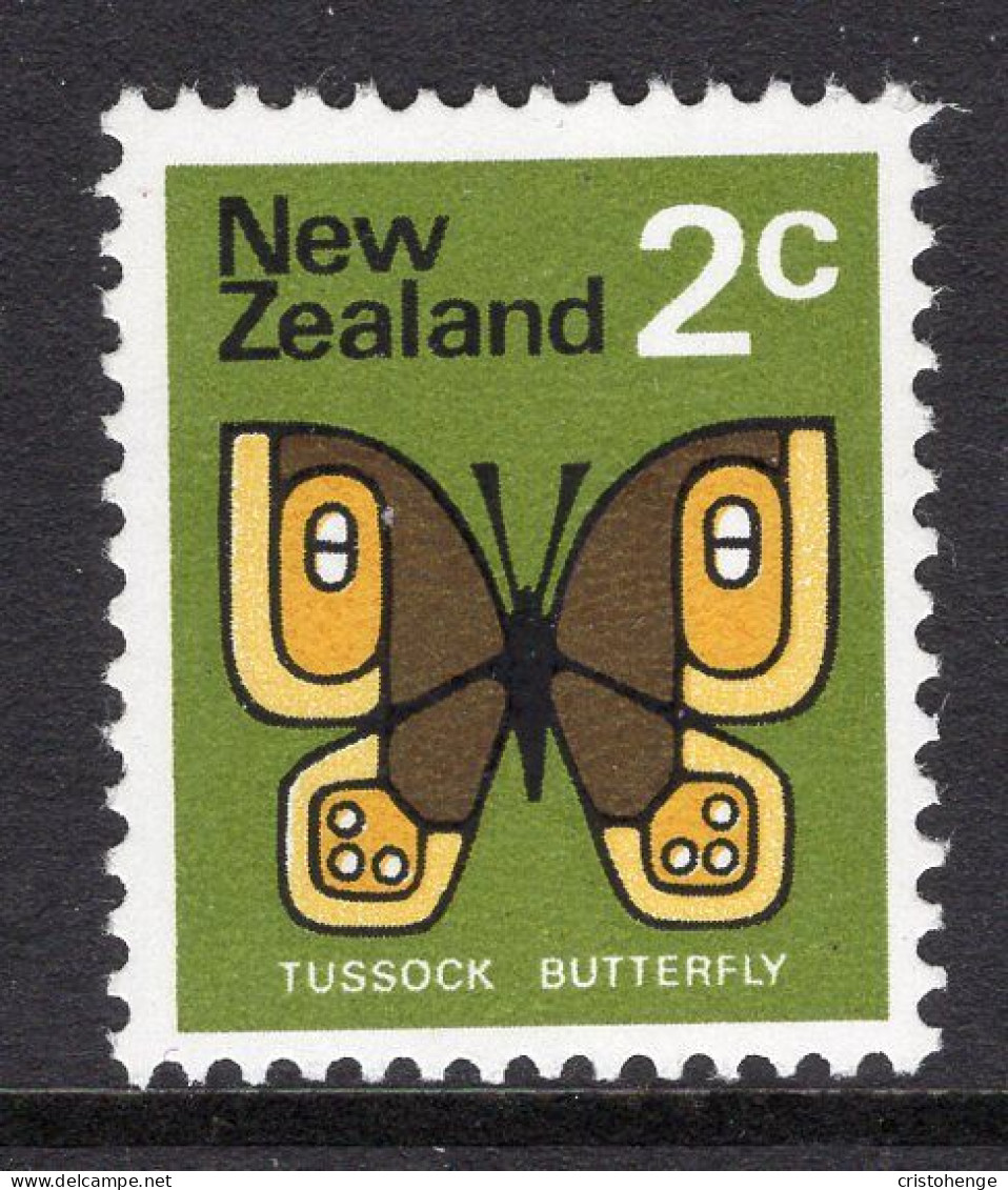 New Zealand 1973-76 Definitives - No Wmk. - 2c Tussock Butterfly MNH (SG 1009) - Nuevos