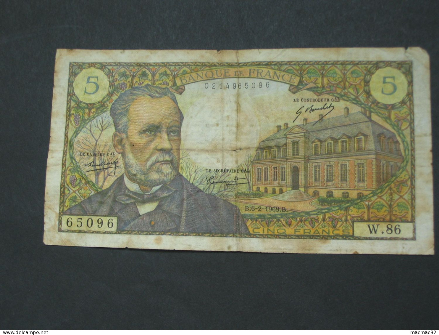 5 Francs PASTEUR 1969  **** EN ACHAT IMMEDIAT **** - 5 F 1966-1970 ''Pasteur''