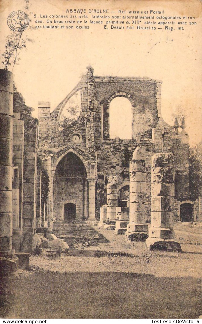 BELGIQUE - Thuin - Abbaye D'aulne - Nef Latérale Et Portail - Carte Postale Ancienne - Thuin