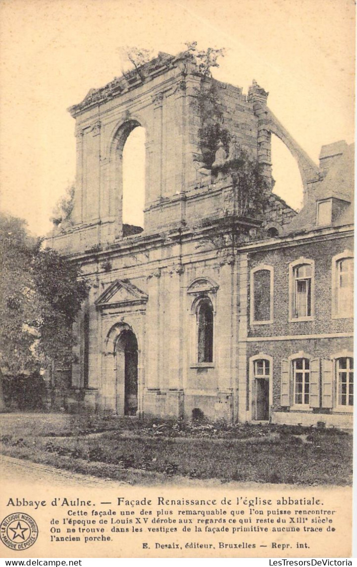 BELGIQUE - Thuin - Abbaye D'aulne - Façade Renaissance De L'église Abbatiale - Carte Postale Ancienne - Thuin