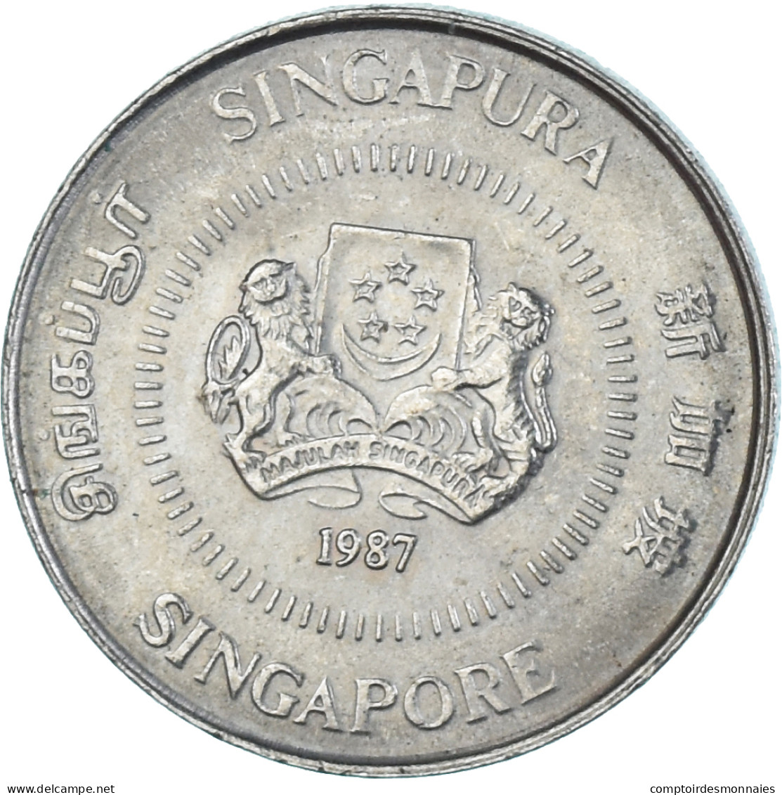 Monnaie, Singapour, 10 Cents, 1987 - Singapour