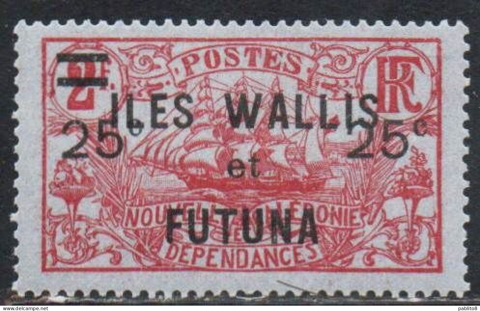 WALLIS AND FUTUNA ISLANDS 1924 1927 SURCHARGED NEW CALEDONIA 25c On 2fr MH - Neufs