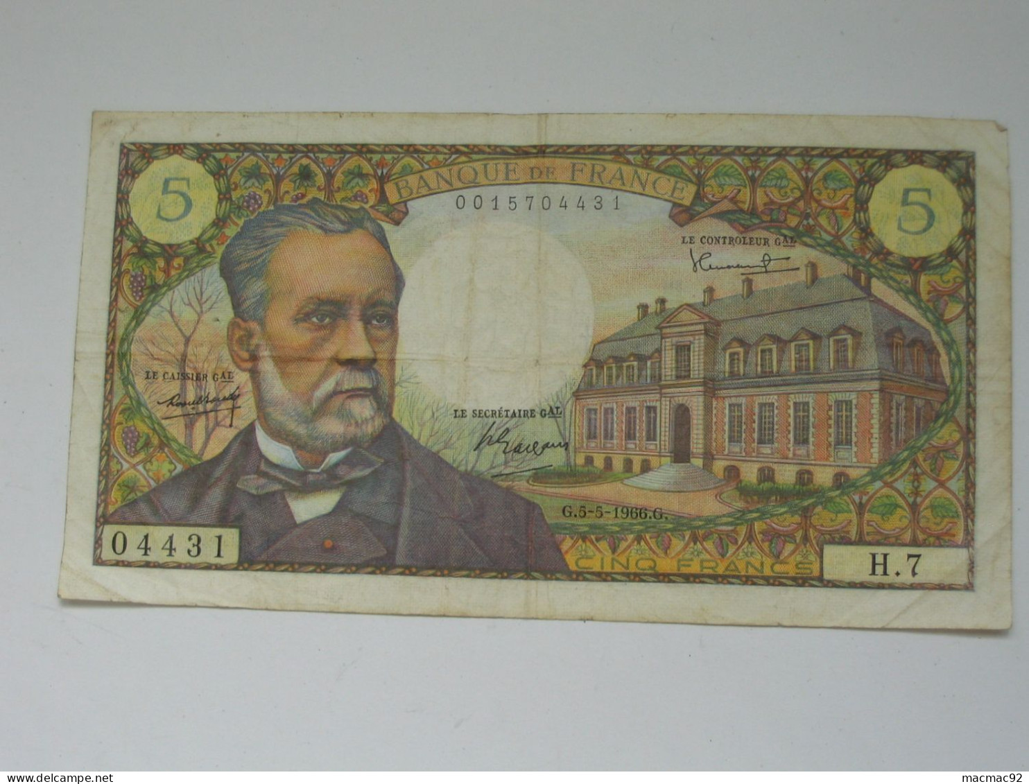 5 Francs PASTEUR 5-5-1966  **** EN ACHAT IMMEDIAT **** - 5 F 1966-1970 ''Pasteur''