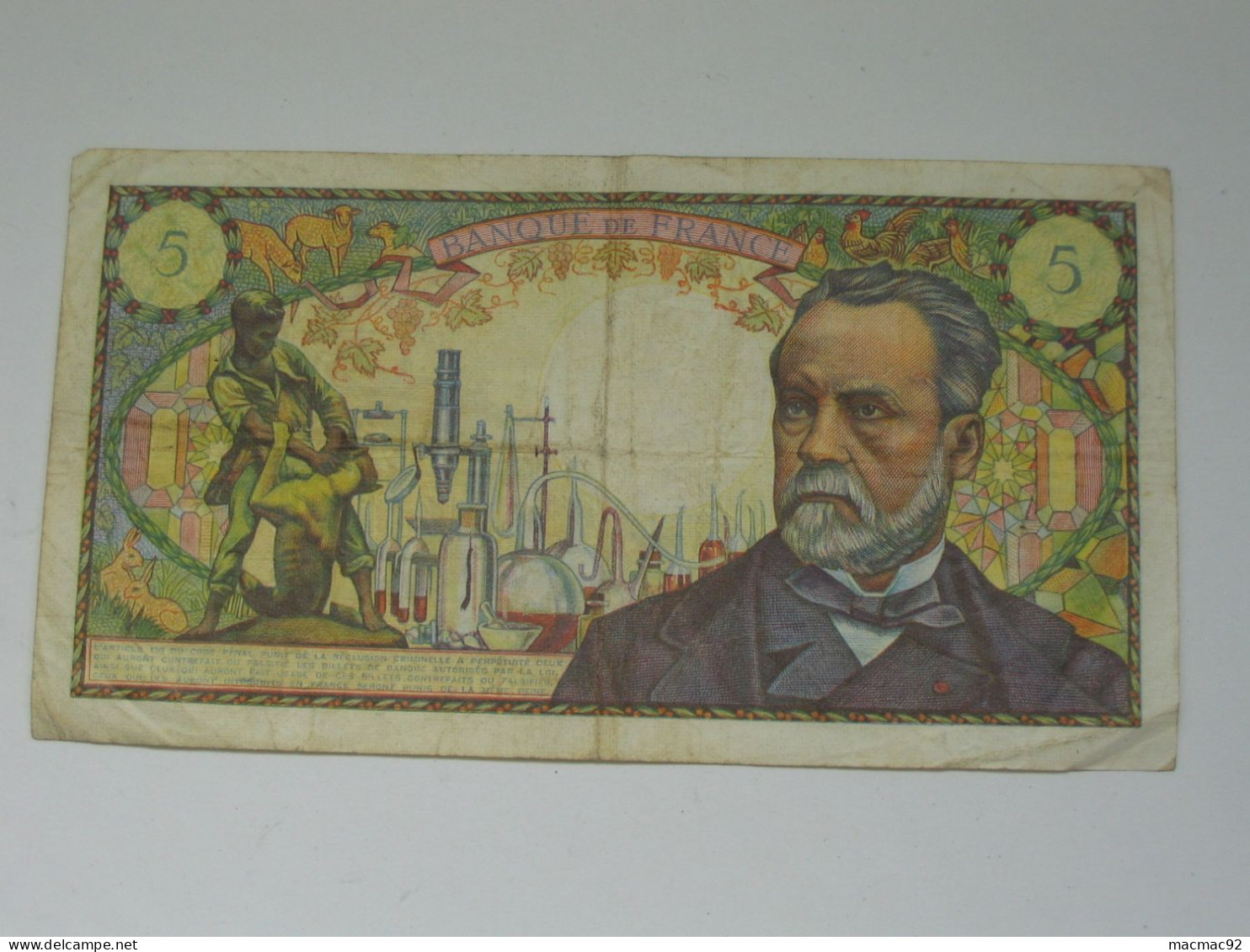 5 Francs PASTEUR 5-5-1966  **** EN ACHAT IMMEDIAT **** - 5 F 1966-1970 ''Pasteur''