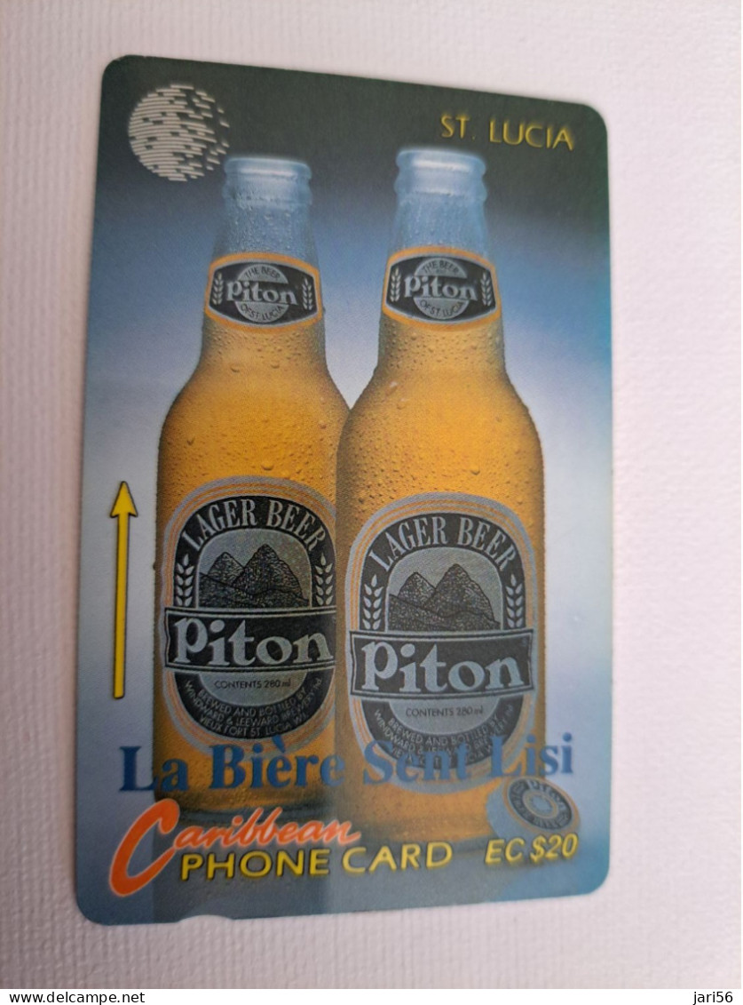ST LUCIA    $ 20  CABLE & WIRELESS/ PITON BEER /  STL-10A  10CSLA     Fine Used Card ** 13526** - St. Lucia