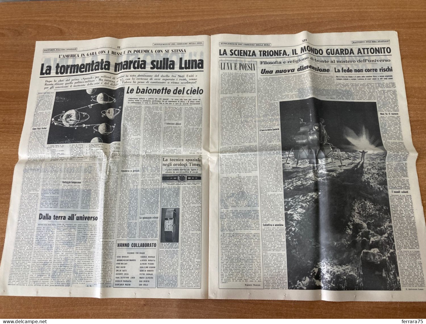 CORRIERE DELLA SERA LUNA APOLLO 11+INSERTO SPECIALE  17 LUGLIO 1969 ORIGINALE.