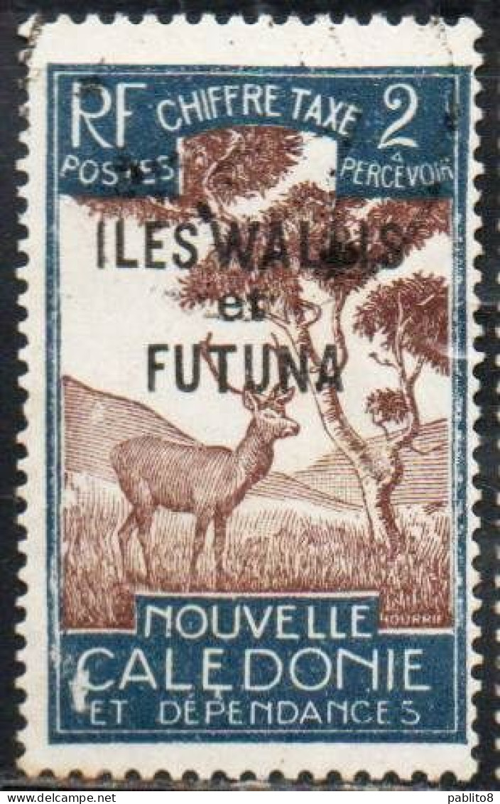 WALLIS AND FUTUNA ISLANDS 1930 POSTAGE DUE STAMPS TAXE SEGNATASSE OVERPRINTED MALAYAN SAMBAR 2c USED USATO OBLITERE' - Postage Due