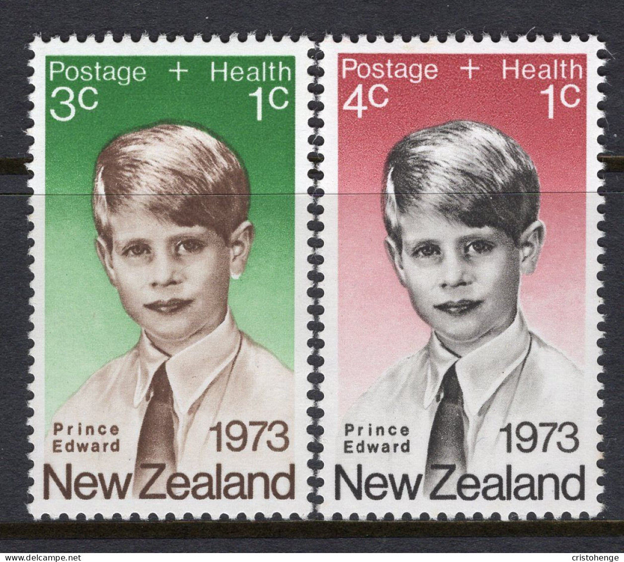 New Zealand 1973 Health - Prince Edward Set HM (SG 1031-1032) - Nuevos