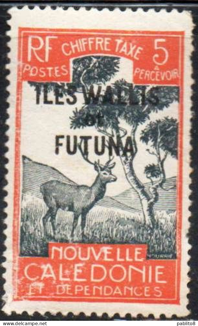 WALLIS AND FUTUNA ISLANDS 1930 POSTAGE DUE STAMPS TAXE SEGNATASSE OVERPRINTED MALAYAN SAMBAR 5c MNH - Timbres-taxe