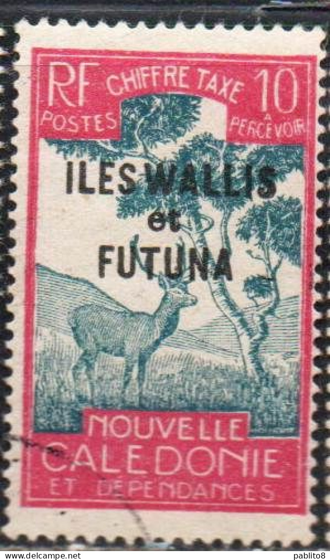 WALLIS AND FUTUNA ISLANDS 1930 POSTAGE DUE STAMPS TAXE SEGNATASSE OVERPRINTED MALAYAN SAMBAR 10c USED USATO OBLITERE' - Segnatasse