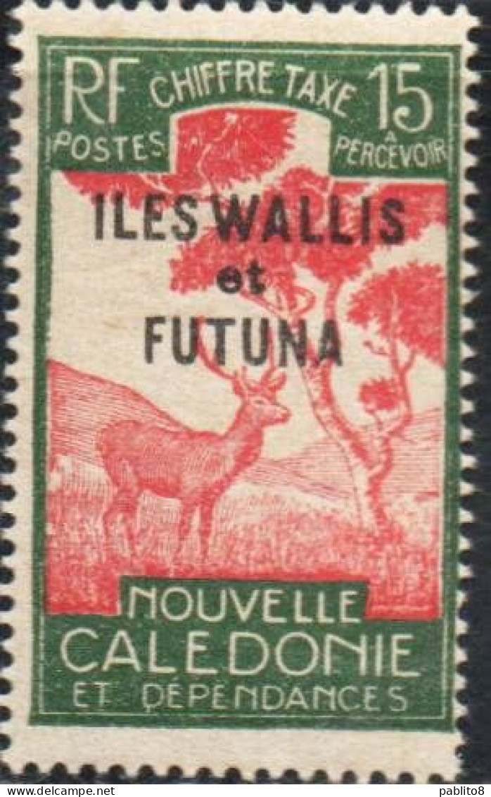 WALLIS AND FUTUNA ISLANDS 1930 POSTAGE DUE STAMPS TAXE SEGNATASSE OVERPRINTED MALAYAN SAMBAR 15c MH - Timbres-taxe