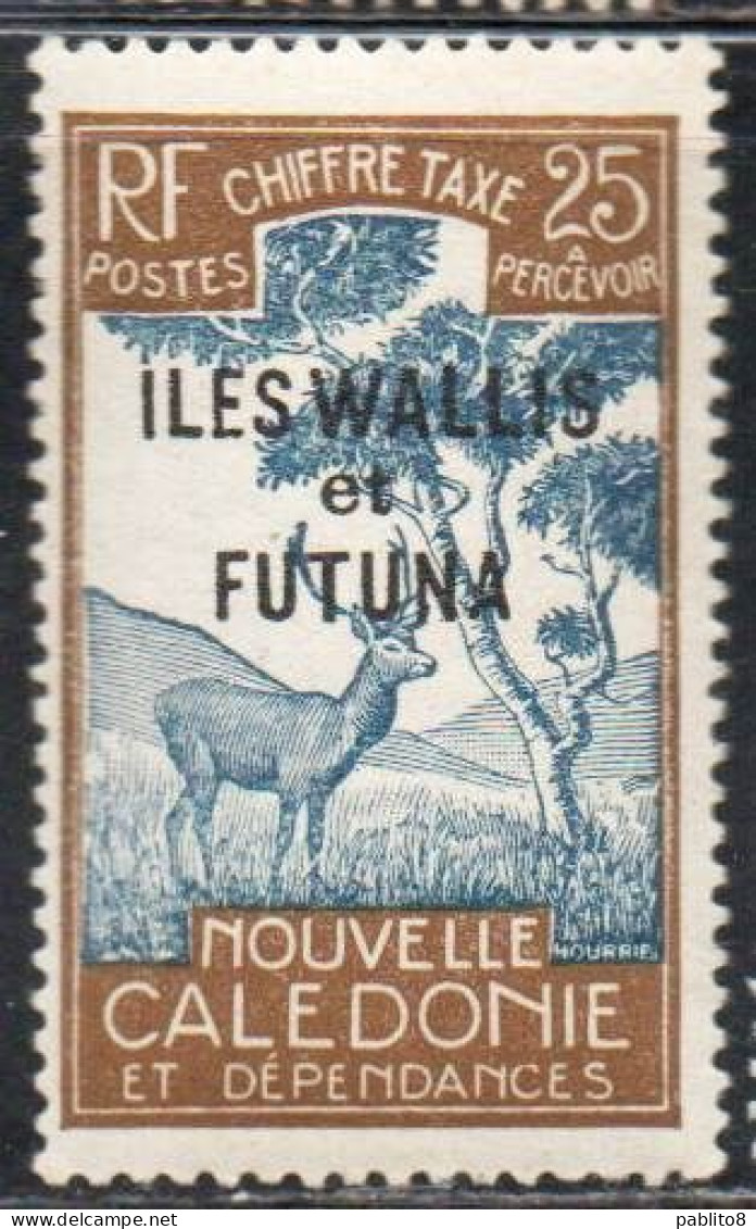 WALLIS AND FUTUNA ISLANDS 1930 POSTAGE DUE STAMPS TAXE SEGNATASSE OVERPRINTED MALAYAN SAMBAR 25c MNH - Timbres-taxe