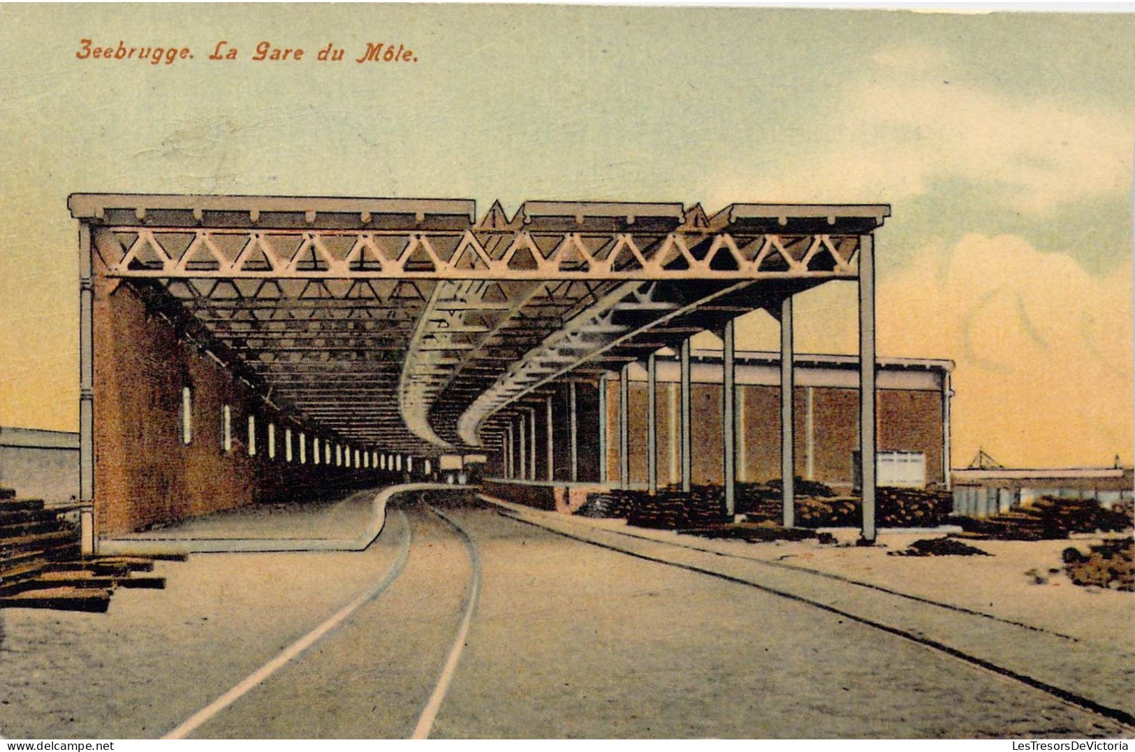 BEGIQUE - Zeebrugge - La Gare Du Môle - Carte Postale Ancienne - Zeebrugge