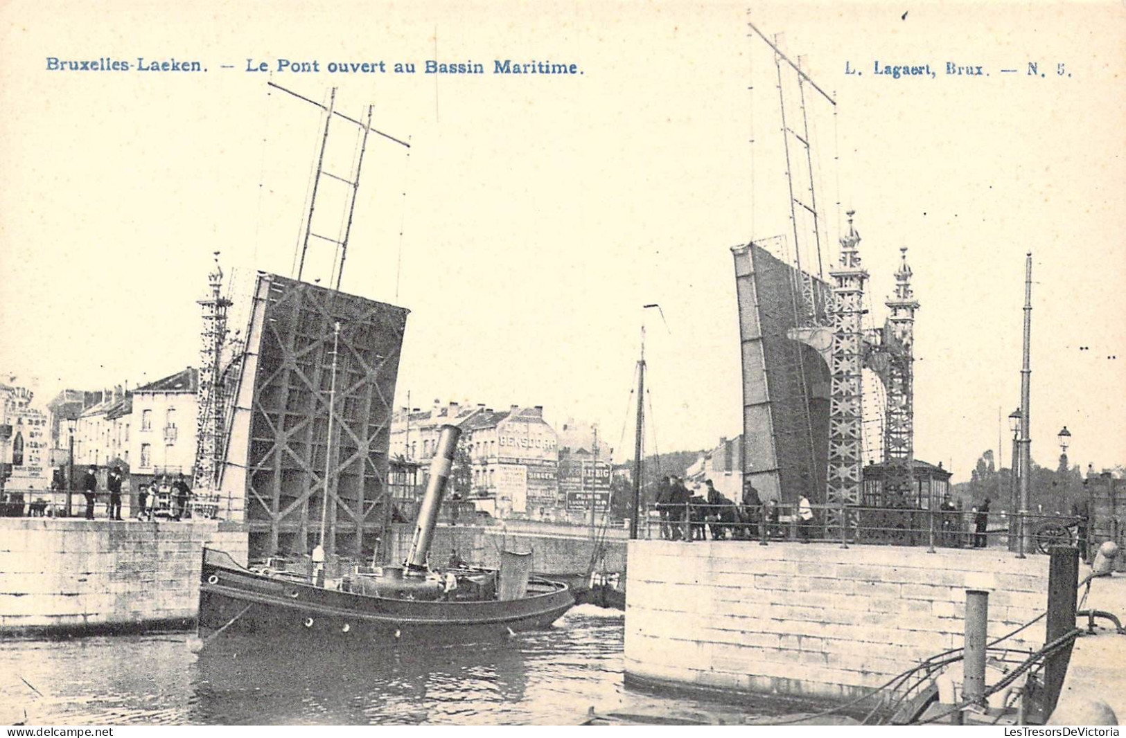 BEGIQUE - Bruxelles-Laeken - Le Pont Ouvert Au Bassin Maritime - Carte Postale Ancienne - Sonstige & Ohne Zuordnung