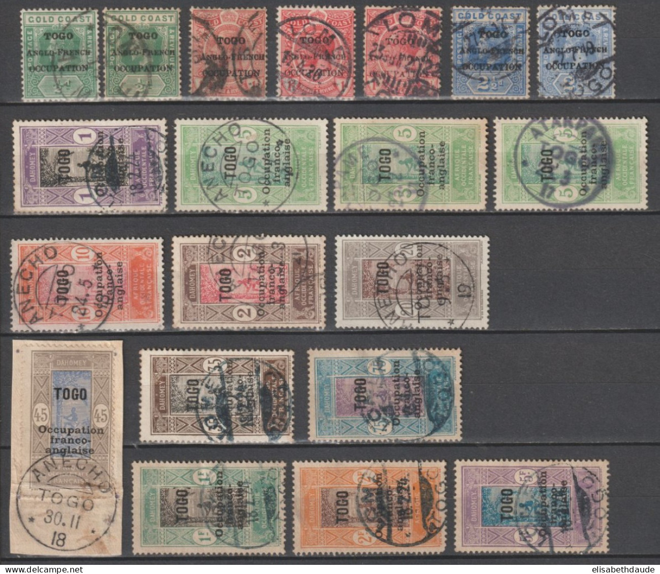 TOGO - 1914/1916 - BELLES OBLITERATIONS ALLEMANDES Sur TIMBRES OCCUPATION FRANCAISE DONT YVERT 98/100 ! - Used Stamps