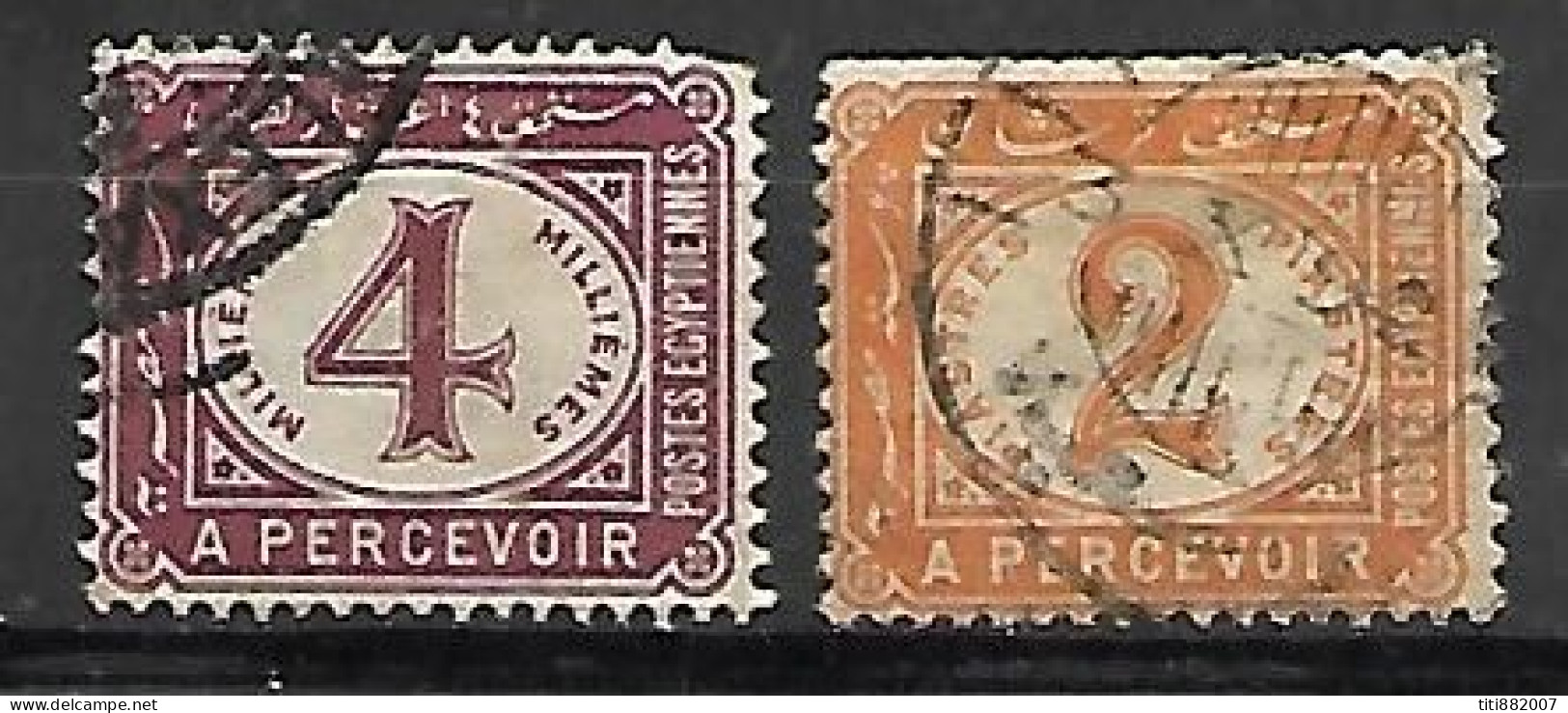 EGYPTE    -   TAXE  -    1889 .  Y&T N° 16  -  18 Oblitérés.  Cote 77 € - Service