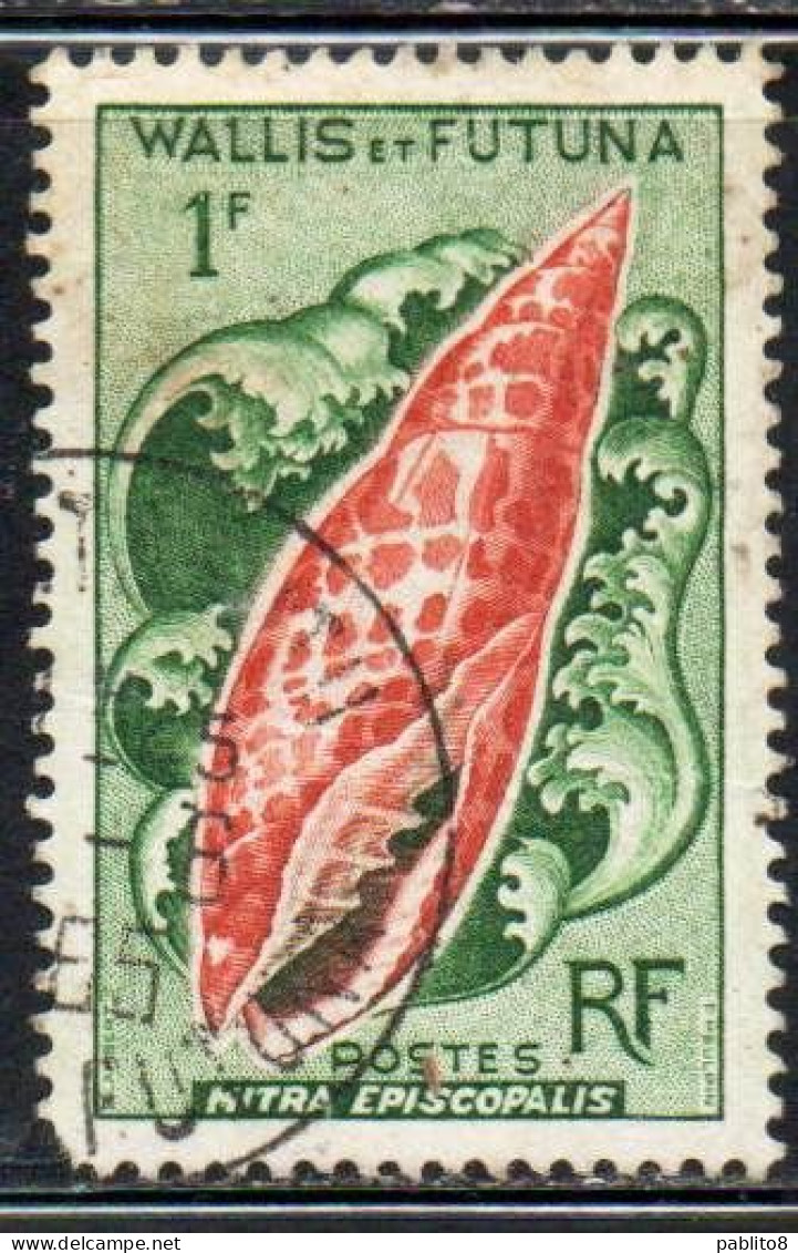 WALLIS AND FUTUNA ISLANDS 1962 1963 SEA SHELLS MITRA EPISCOPALIS 1fr USED USATO OBLITERE' - Gebraucht