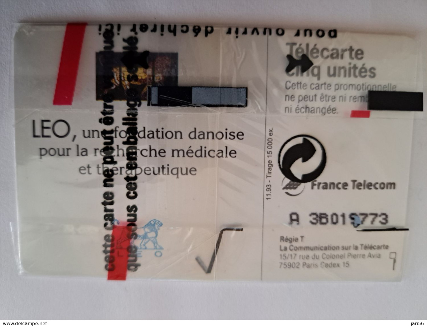 FRANCE/FRANKRIJK   CHIPCARD / PRIVE/ TELECARTE CINQ/ LION/LYON/LEO/   MINT IN WRAPPER     WITH CHIP     ** 13542** - Prepaid: Mobicartes