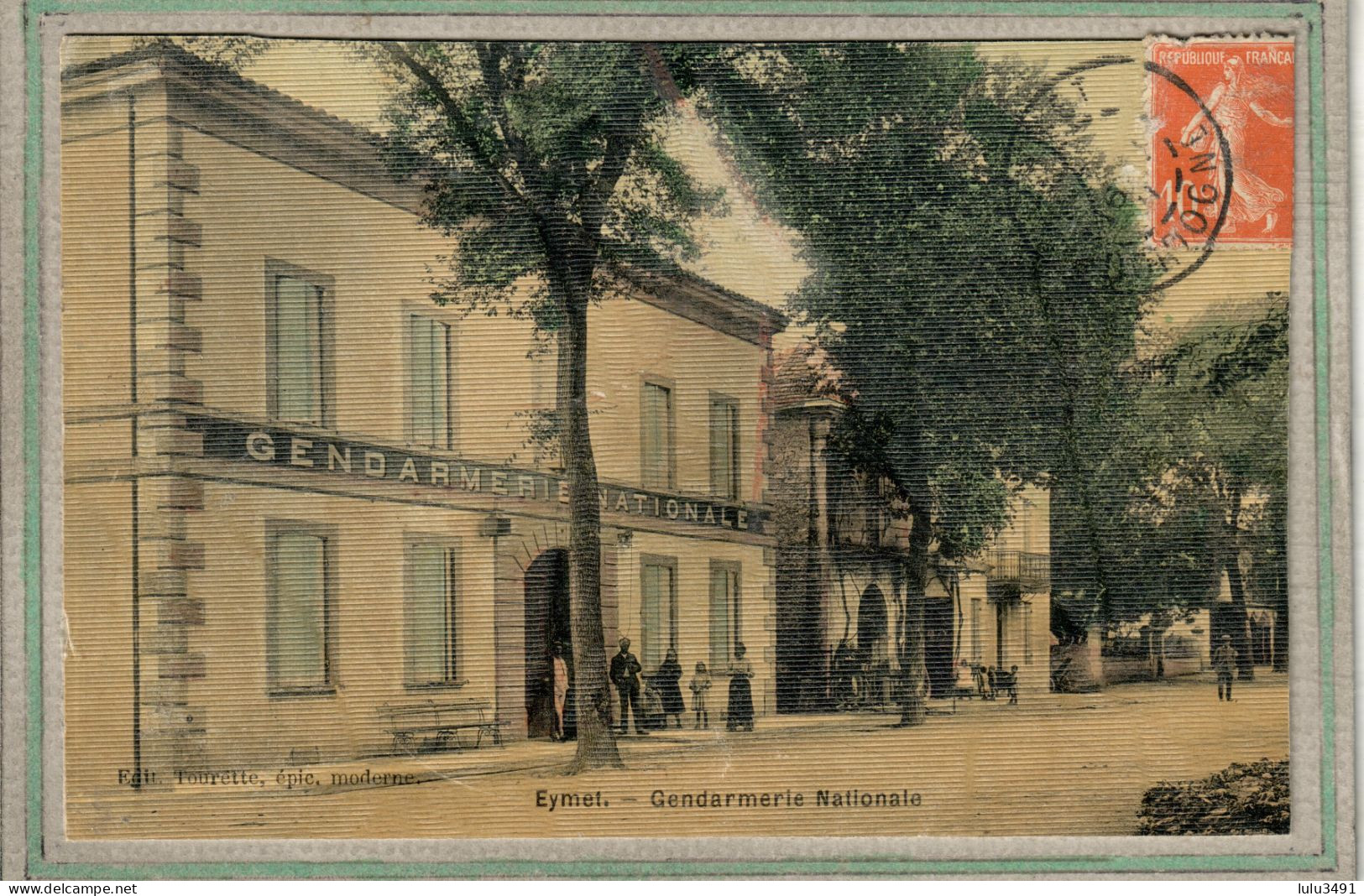CPA (24) EYMET - La Gendarmerie En 1911 - Carte Colorisée D'aspect Toilé - Eymet