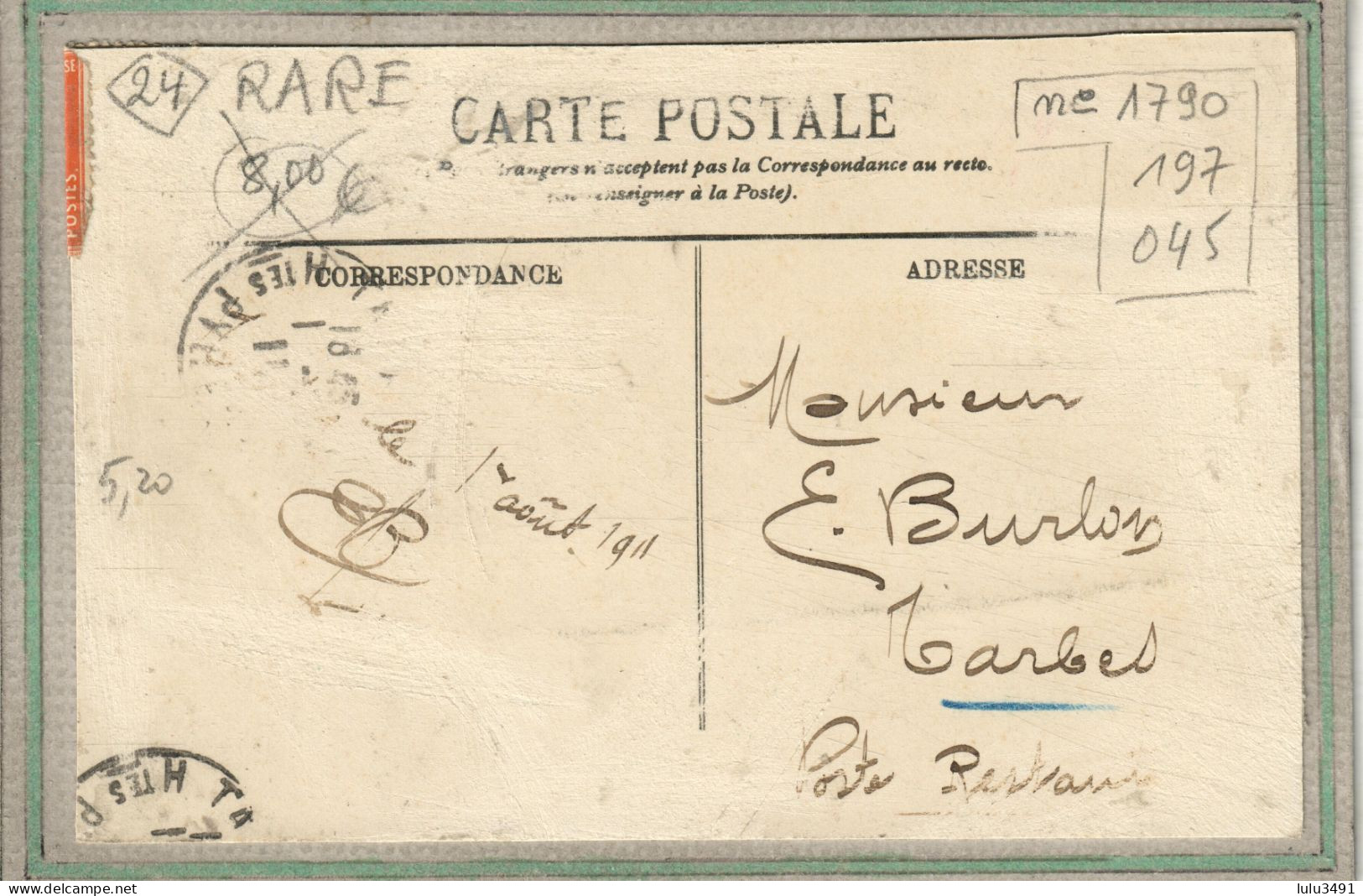 CPA (24) EYMET - La Gendarmerie En 1911 - Carte Colorisée D'aspect Toilé - Eymet