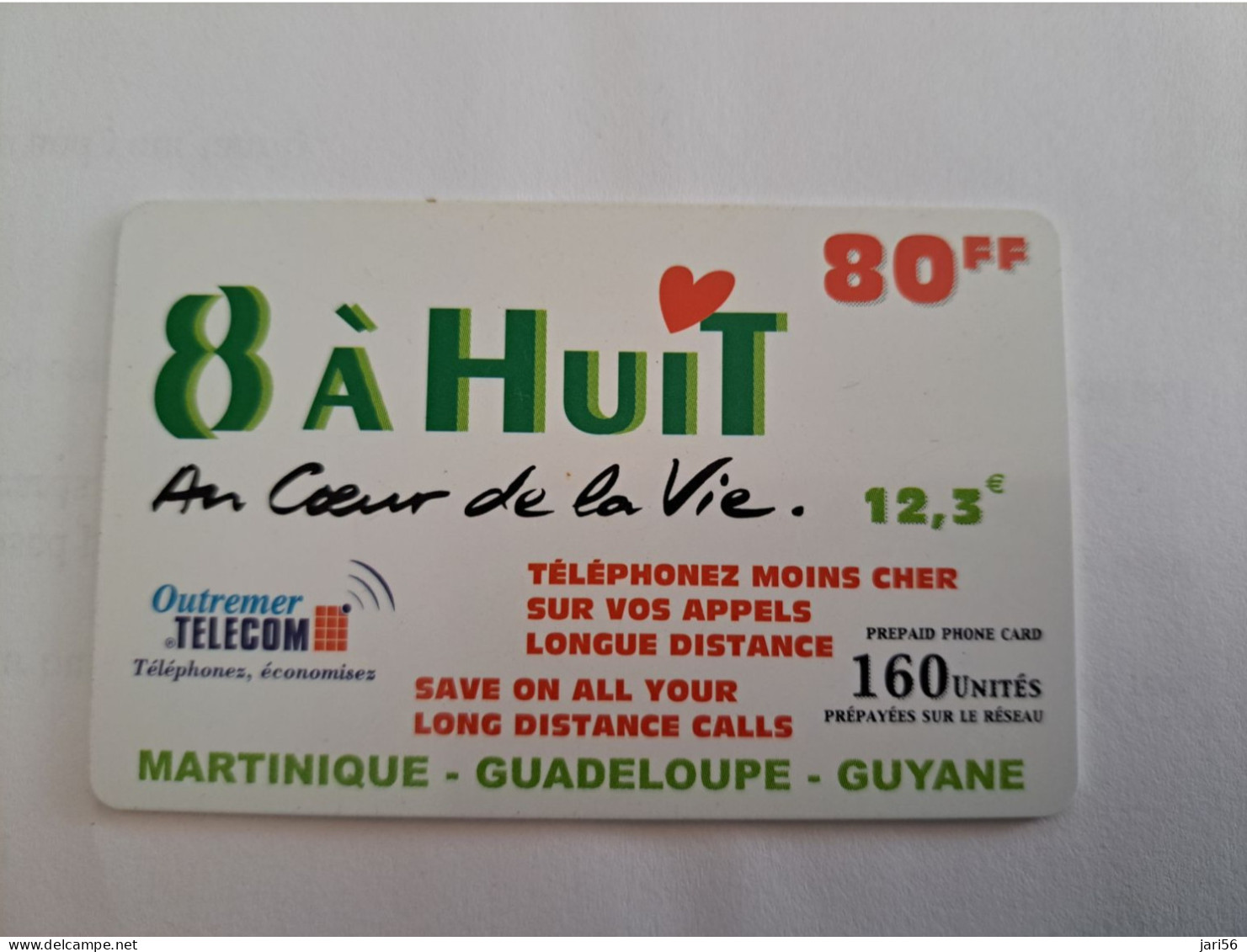 ST MARTIN  OUTREMER TELECOM / ANTF OT 012 / 80FF / 8A HUIT 1      PREPAID  ** 13547 ** - Antillen (Frans)