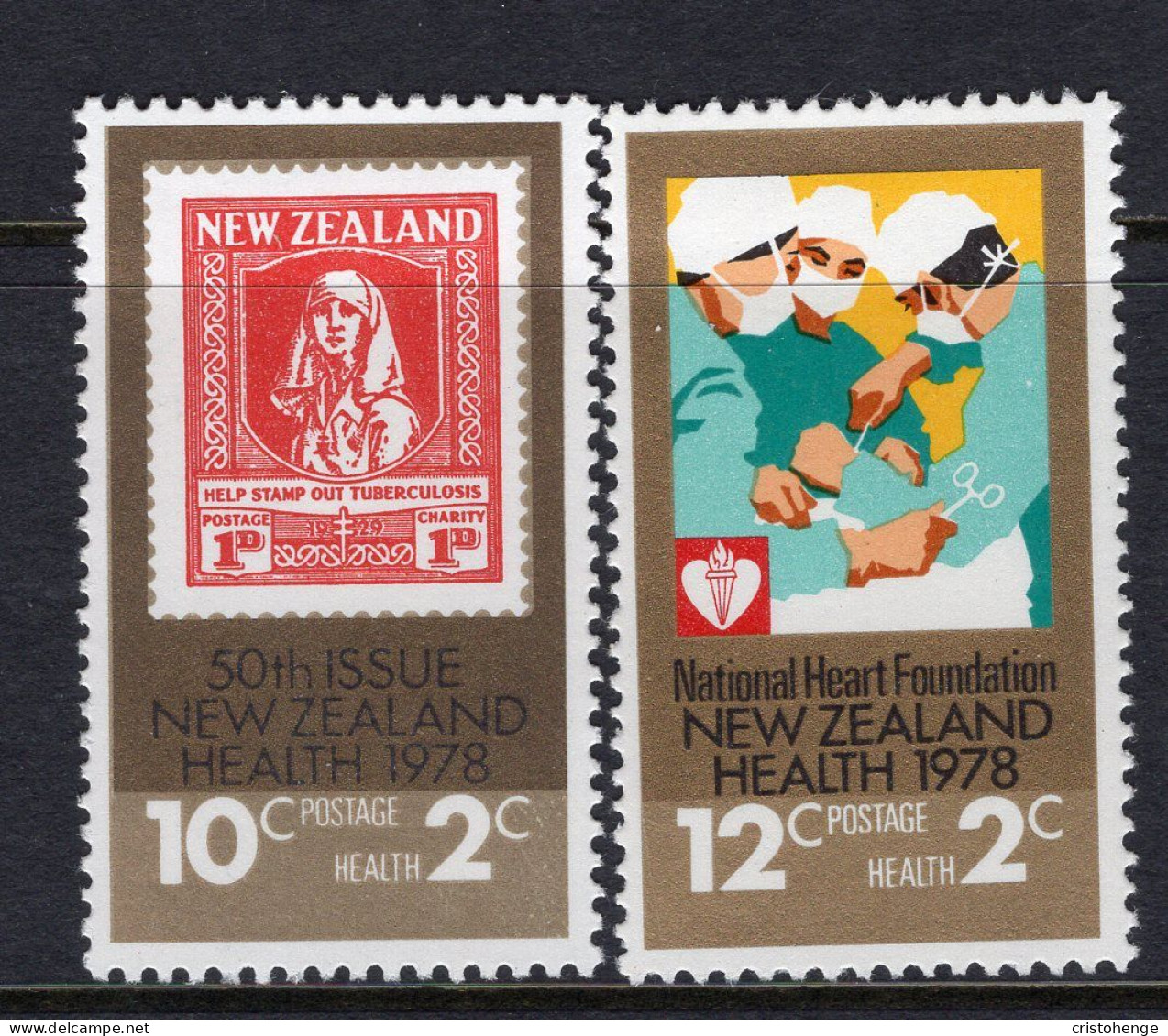 New Zealand 1978 Health - Health Commemoration Set HM (SG 1179-1180) - Unused Stamps