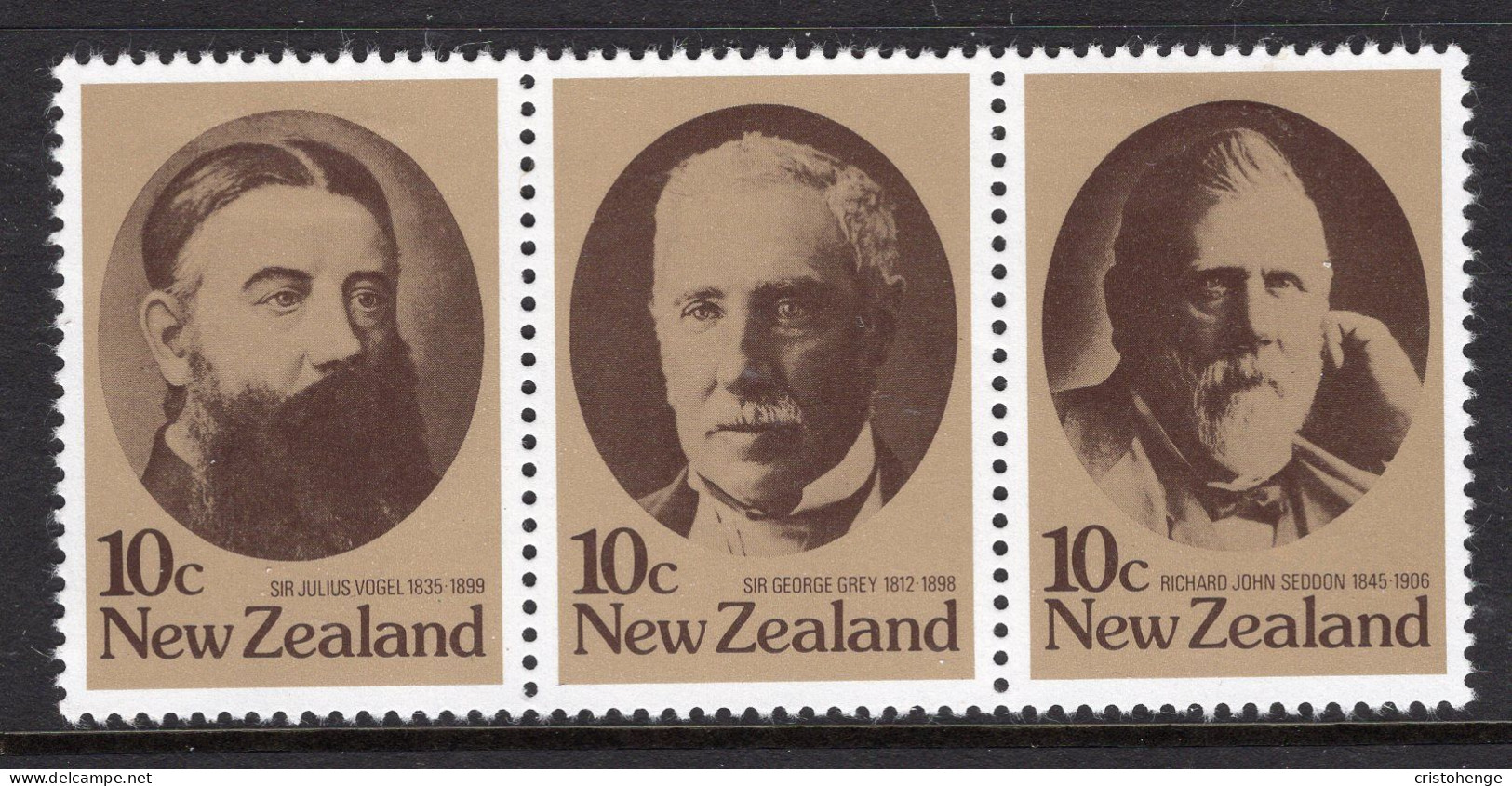 New Zealand 1979 Statesmen Set HM (SG 1185-1187) - Unused Stamps