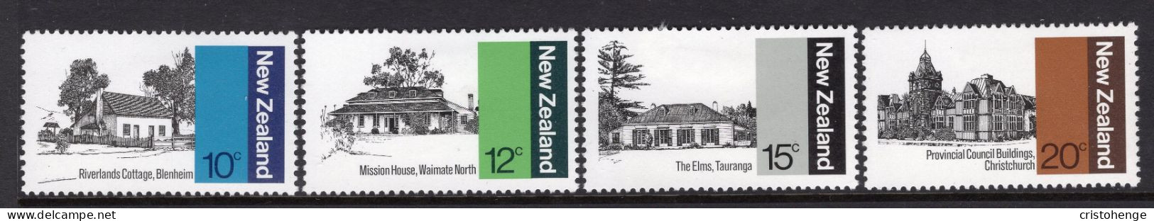 New Zealand 1979 Architecture - 1st Issue - Set HM (SG 1188-1191) - Nuevos